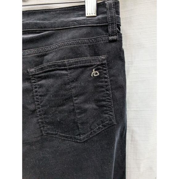 Rag & Bone Womens 10 Inch Crop Flare Black Velvet Jeans Pants Size 27 Hi-rise - Picture 4 of 9